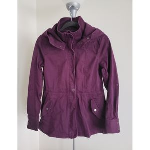 Loft Plum Cotton Hooded Jacket XS